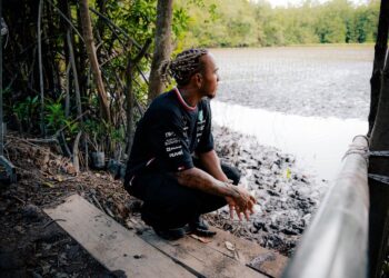 Hamilton navštěvuje projekt zalesňování mangrovů v Malajsii